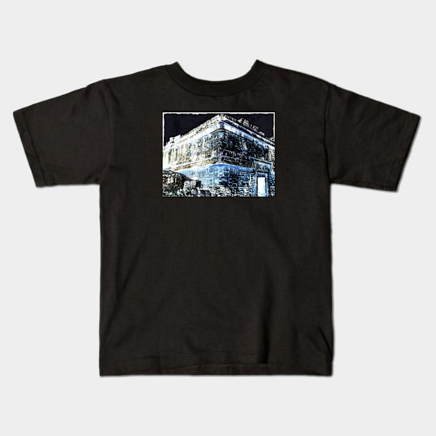 Mayan temple ruins Kids T-Shirt by Aurora X